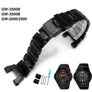 Solid Stainless Steel Watch Band for Casio GW-3500B GW-3000B GW-2000 2500 G-1000 black Metal Wrist S