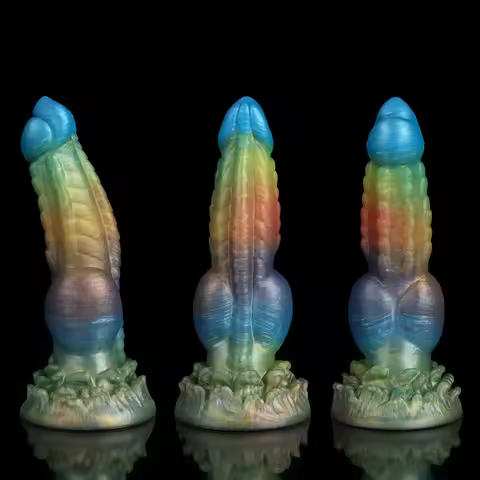 Dog Knot Dildo, Women Vagina Anus Simulation Monster Butt Plug Masturbator Phallus Alien Anal Plug C
