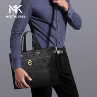 Mk mk Men's Bag Handbag Men's Horizontal Shoulder Bag Crossbody Business Bag Briefcase Men's Bag Cowhide Bag Street Wear