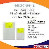 MIDORI 2027 Flat Diary Refill A4 A5 Monthly Planner (October 2026 Start)