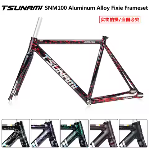 Tsunami SNM100 Aluminum Alloy Fixied Gear Bicycle Frame sets 700C MTB Road Bike Single Speed Track F