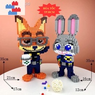 (186k 2con lớn) Lắp ráp Lego Cáo Nick và Thỏ Zootopia 35Cm Lego Pikachu Combo 2 con trong 1 hộp tặng