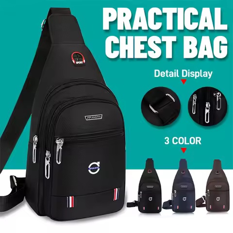 Men Chest Bag Outdoor Casual Multiple Pockets Fashion Shoulder Crossbody Bag For Volvo XC90 XC60 V90