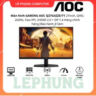 AOC Q27G42ZE/71 GAMING Monitor 27inch, QHD, 260Hz, Fast IPS |HDMI 2.0 + DP 1.4 Genuine product