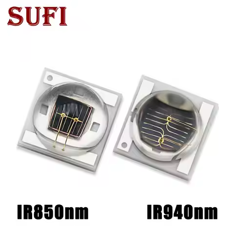 5Pcs 3W Deep Infrared IR850nm IR940nm LED Chips Ceramic SMD 3535 Lamp Beads Security Monitoring Emis