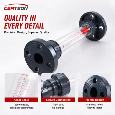 LZS Series Plastic Float Flowmeter Water Treatment PVC Rotameter Variable Area Liquid Flow Meter Pip