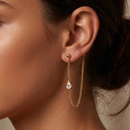 Simple Fashionable High-End Water Drop Diamond Earrings Non-Fade Titanium Steel Earrings