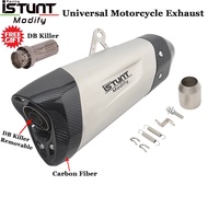 Universal 51mm Motorcycle Exhaust Pipe Escape System For MT09 KTM 790 Z900 CBR650 R1250 ATV Modify Carbon Fiber Muffler
