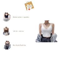 4U Tanktop Sport Bra Wireless Gym Bra Women's Push Up Sports Bra Elastic Material BR856