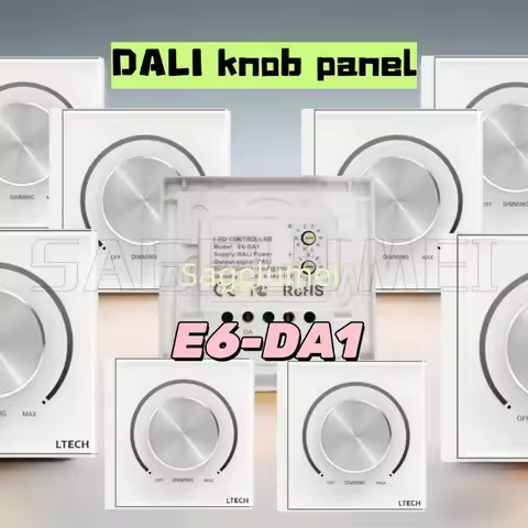 LTECH DALI knob panel E6-DA1 Dali Address Led Dimmer On/Off Switch Knob Rotary Wall Panel Dali Bus P