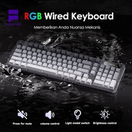 FURYCUBE IP98 Membrane Keyboard Wireless RGB With Knobs Keyboar Gaming Office Gradient Keycaps