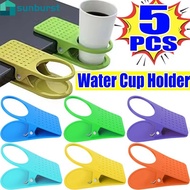 1/3/5Pcs Table Side Water Cup Holder - Adjustable Clip-On Coffee Holder - Desk Drinking Cup Storage 