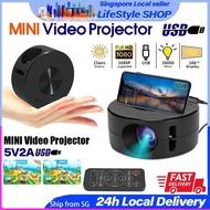 【In stock】SG SELLERMini Projector Portable 4K Projector for Kid Gift 5V2A Home Projector with Resolution Smartphone Screen Sync 1P0W