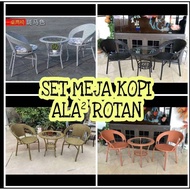 SET KERUSI MEJA ROTAN PLASTIK