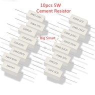 10 pcs 5W 5% Cement Resistor Power Resistance 0.1 ~ 10K 0.1R 0.5R 1R 10R 100R 0.22 0.33 0.5 1 2 5 8 