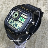 [Watchwagon] Casio AE-1200WH-1B World Time World Map 10 Years Battery Life Digital Mens Watch  ae120