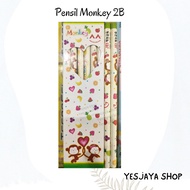 {12pcs} Monkey 2B Pencil / Animal Motif Pencil / Monkey Motif Pencil / Wholesale 2B Wooden Pencil / 