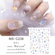 BEAUTIFUL FLOWER NAIL STICKER C236 RR CHAMPION
