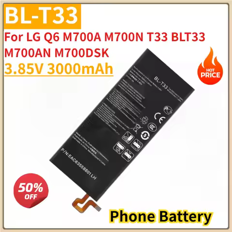 New Replacement Mobile Phone Battery BL-T33 3.85V 3000mAh for LG Q6 M700A M700N T33 BLT33 M700AN M70