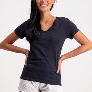 BENCH/ - GUA0128BK3 - FITTED MELANGE V-NECK TEE
