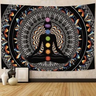 Indian Buddha Meditation 7 Chakra Tapestry Wall Hanging Datura Background Cloth Psychedelic Yoga Car