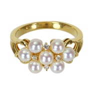 18K MIKIMOTO 珍珠鑽石戒指