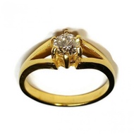 Royal Crown Jewelry Stainless Steel 316L แหวนประดับ CZ ขาว อย่างดี รุ่น The best 1020 (Gold)