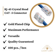 RJ45 CAT-5 connector Crystal Head, EZ Pass-Through and Shielded RJ45 connector with crimper tool