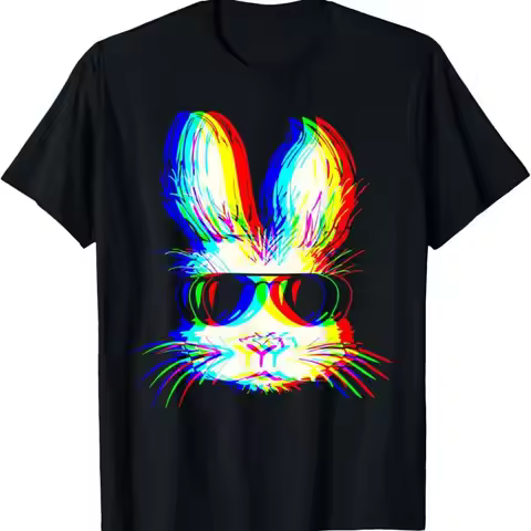 Bunny Trippy Vaporwave Easter Techno Rave EDM Music Party T Shirt