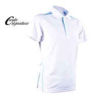 RIGHTWAY Outrefit Collared T-shirt - White / Baby Blue - QD25