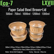 Brown Kraft+Lid Salad Paper Bowl - Rice Bowl, Salad Bowl 500-750-1000-1200-1300ml