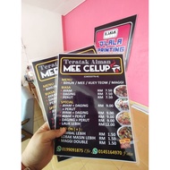 A4 MENU CUSTOM DESIGN