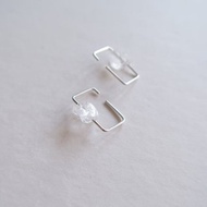 925純銀 白水晶原礦 耳掛式 耳環 耳骨夾 免費送禮包裝