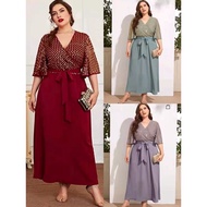 gown for ninang wedding 【on hand】 Plus Size Casual Women Dress Elegant Midi Dresses