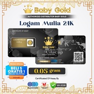 Baby Gold Emas Mini 005 Gram Logam Mulia Murni Batangan Asli 24