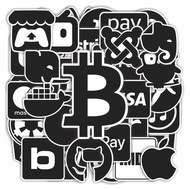50 PCS Awesome Brands Font Stickers Waterproof Stickers – Ideal to Protect and Decorate Laptop Goods