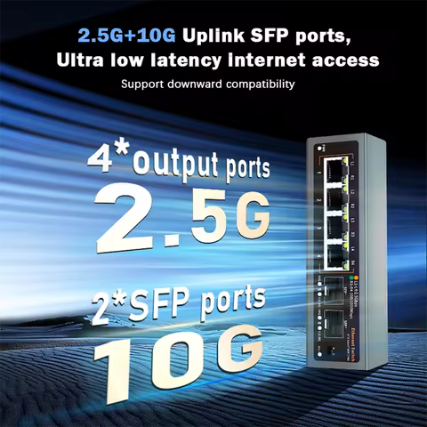 2.5G Network Ethernet Switch with 2*10G SFP Port for IP Camera/CCTV Security