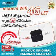 Modem Wifi 4G All Operator Sim Card Wifi Portable 4G All Operator 150Mbps Mobile Wifi Termasuk Baterai 2100mAh  Berlangsung Selama 48 jam