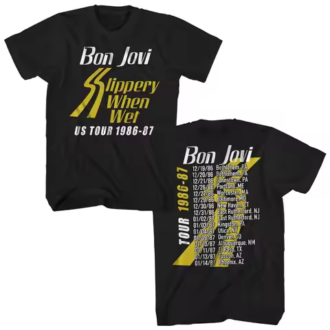Bon Jovi T-Shirt SSW Tour Bon Jovi Shirt Oversized Men Women Short Sleeves Streetwear Cotton High Qu