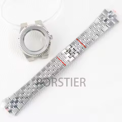 Silver 39.5mm Watch Case NH35 Sapphire Glass 316L Stainless Steel Waterproof for Land-Dweller NH35 N