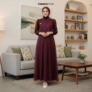 AZKANA BATIK - Eid Dress 2026 Nursing Dress Active Buttons Velvet Mix Premium Brocade Party Dress wi