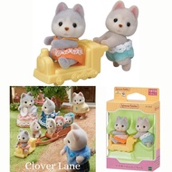 Sylvanian Families Husky Twins Baby Family Doll House Accessories Miniature Toy