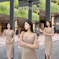 KANYA - GINA DRESS เดรสไหมพรมเข้ารูป ดีเทลคอเว้า (4J-4L) / (14C-14E) / (18A)