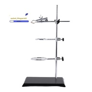 Laboratory Grade Metalware Support Stand, Cork Lined Burette Clamp with 2 Retort Ring (2inch,3inch D