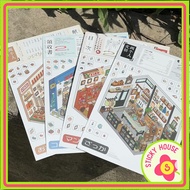 3D stickers Japanese Milk Restaurant decorative stickers, 3D landscape stickers, sticky house landsc