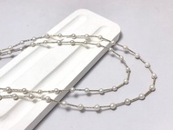 蝴蝶結 滿天星 天然淡水珍珠  華麗  雙圈 項鏈