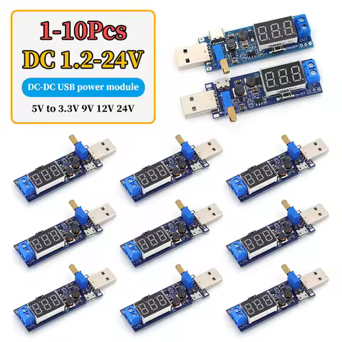 1-10Pcs USB Boost Module DC-DC 5V To 3.3V/24V USB Boost Power Supply Module USB DC Converter 12V Adj