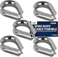 Five Oceans 5-Pack Stainless Steel Thimble for 5/8-Inch Wire Rope Cable - FO1449-M5