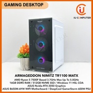 ARMAGEDDON NIMITZ TR1100 MATX GAMING AMD RYZEN 5 7500F 16GB DDR5 RAM 512GB NVME SSD RTX-3050 USED DE
