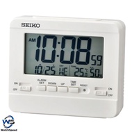 Seiko QHL086W QHL086WN Digital White Dual Time Table Clock